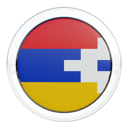Artsakh Flag Glass  3D Illustration