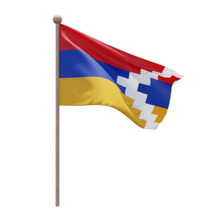 Artsakh Flag Pole  3D Flag