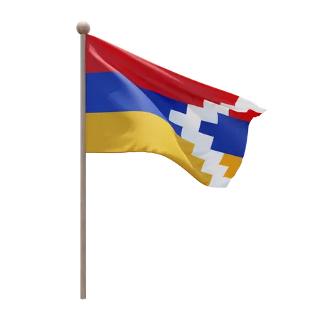 Artsakh Flag Pole  3D Illustration