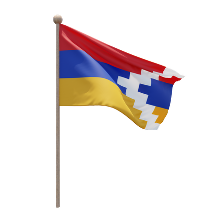 Artsakh Flagpole  3D Flag