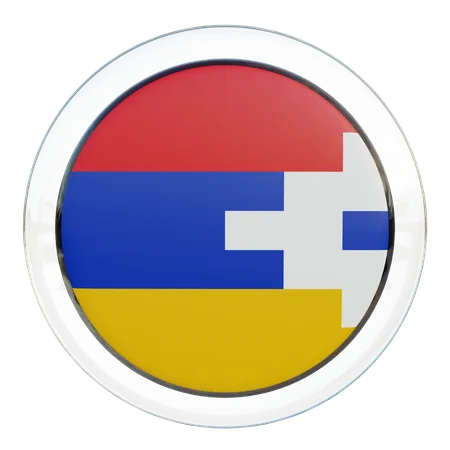 Artsakh Round Flag 3D Icon