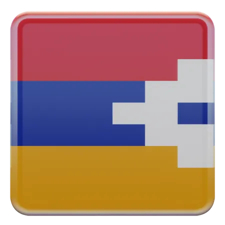 Artsakh Square Flag  3D Icon