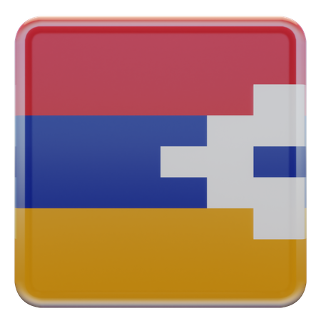 Artsakh Square Flag 3D Icon