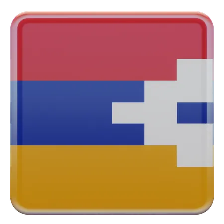 Artsakh Square Flag 3D Icon