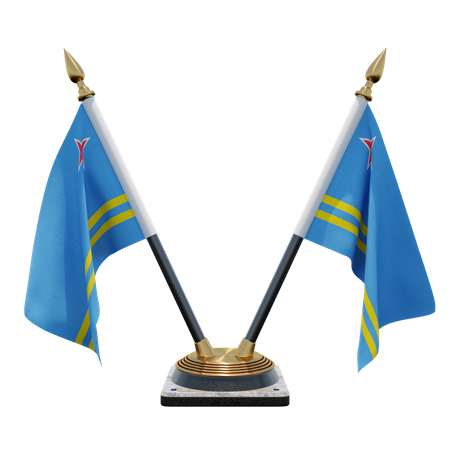 Support de drapeau de bureau double Aruba  3D Flag