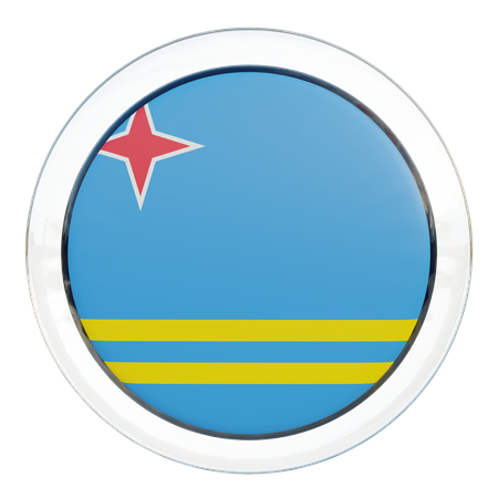 Aruba Flag Glass  3D Flag