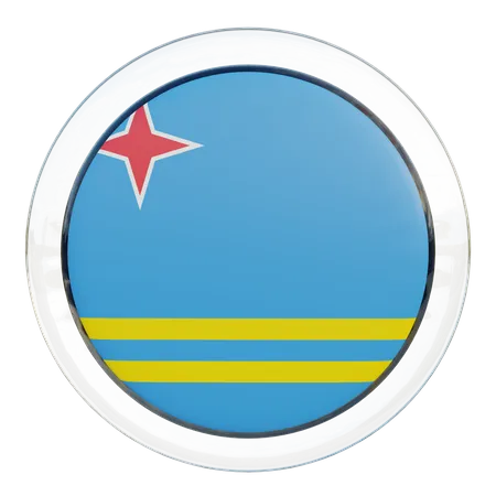 Aruba Flag Glass  3D Flag