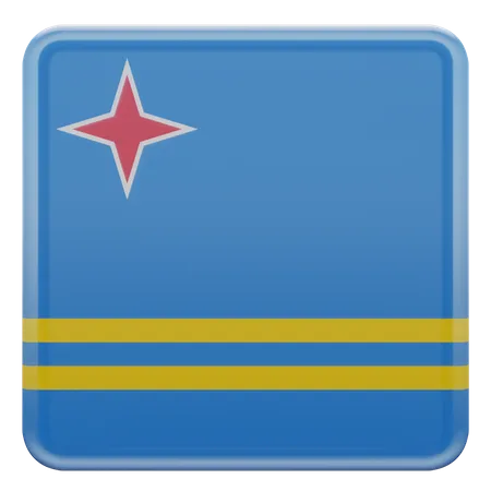 Quadratische Flagge von Aruba  3D Icon