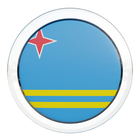 Aruba Round Flag  3D Icon