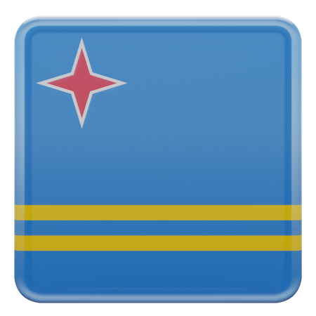 Aruba Square Flag  3D Icon