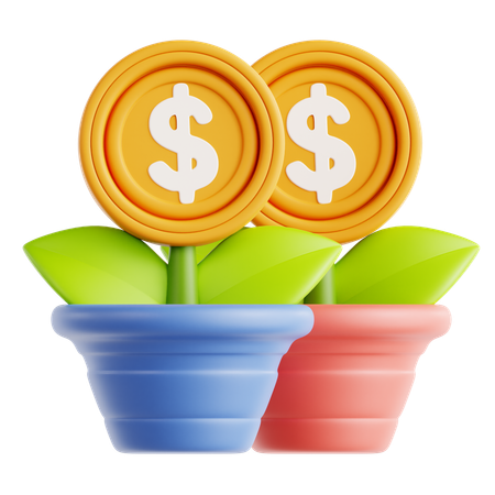 Árvore de dinheiro de negócios  3D Icon
