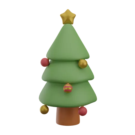 Árvore de natal com enfeite  3D Icon