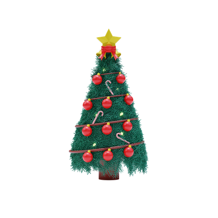 Árvore de natal com presente  3D Illustration