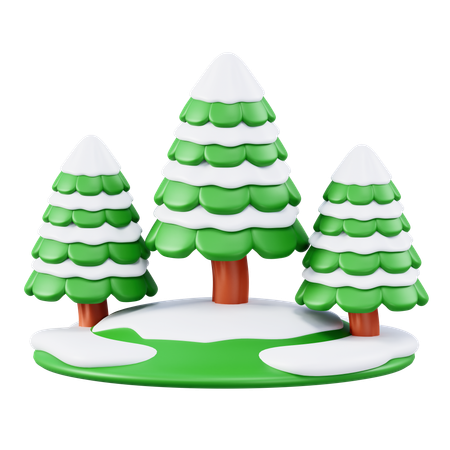 Árvore de natal na neve  3D Icon