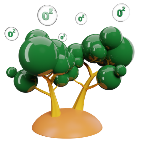 Árvore produz oxigênio  3D Icon