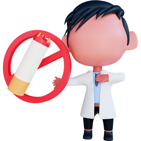 Arzt rät, mit dem Rauchen aufzuhören  3D Illustration