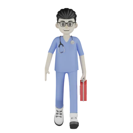 Doktor Zeichen Mit Unterschiedliche Posen 3D Illustration
