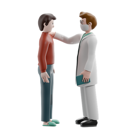Arzt mit Patienten  3D Illustration