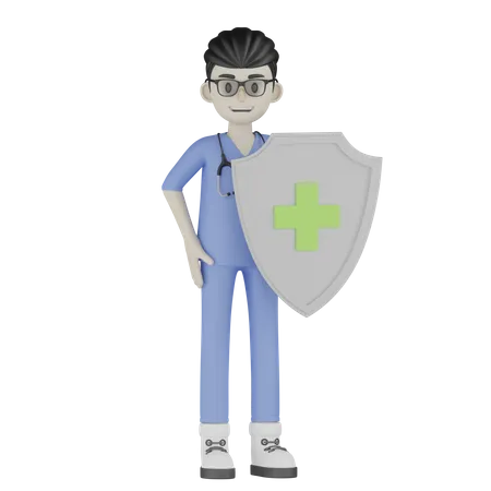 Arzt mit verschiedenen posen  3D Illustration