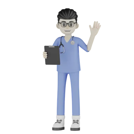 Doktor Zeichen Mit Unterschiedliche Posen 3D Illustration