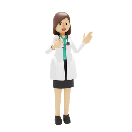 Ärztin im Gespräch  3D Illustration