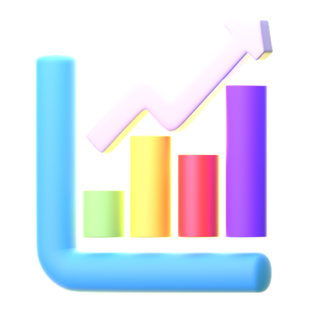 Ascending Box Chart  3D Icon