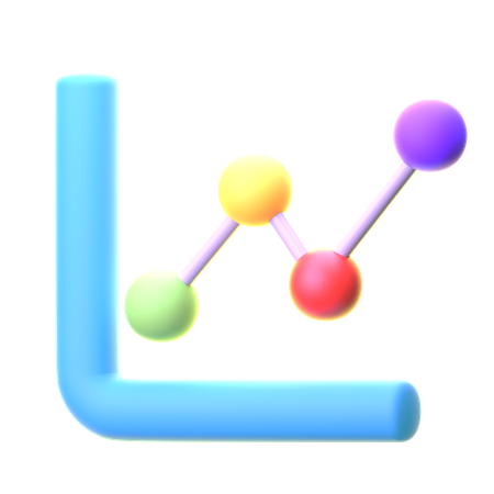 Ascending Line Chart  3D Icon