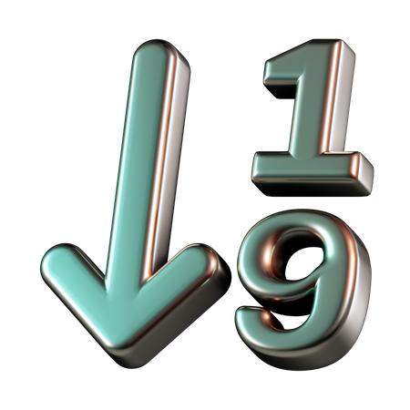 Ascending Number Arrow  3D Icon