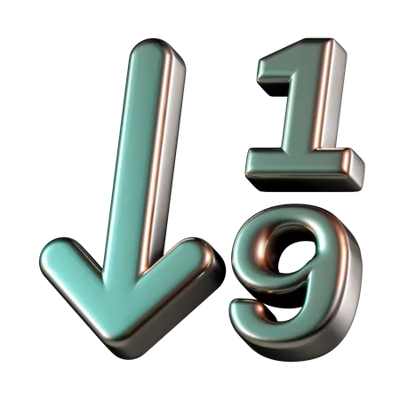 Ascending Number Arrow  3D Icon