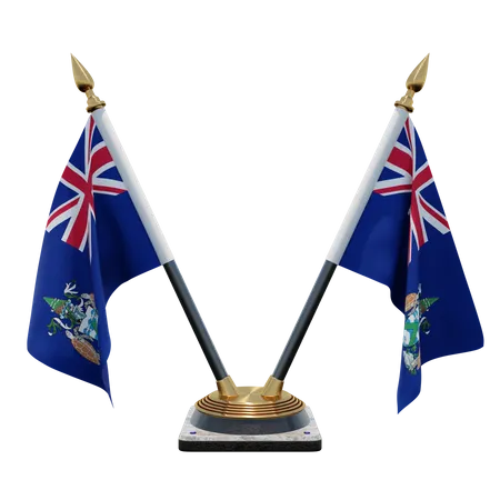 Support de drapeau de bureau double Ascension Island  3D Flag