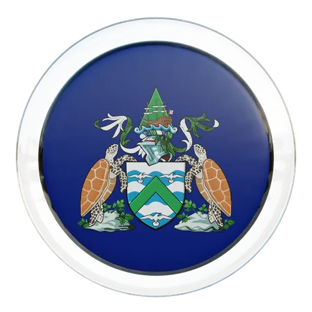 Ascension Island Flag Glass  3D Flag