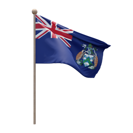 Ascension Island Flagpole  3D Icon