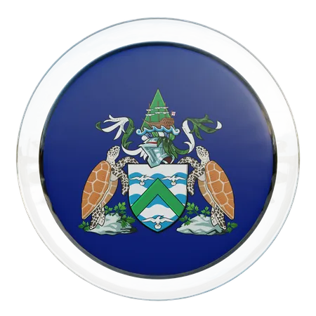 Ascension Island Round Flag  3D Icon