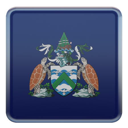 Ascension Island Square Flag  3D Icon