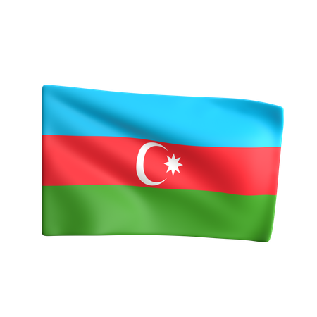 Aserbaidschan flagge  3D Icon