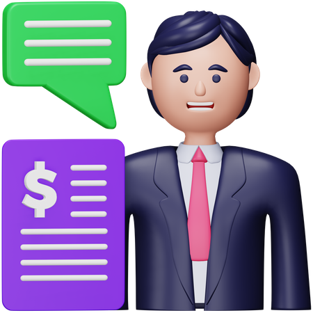 Asesor financiero  3D Icon