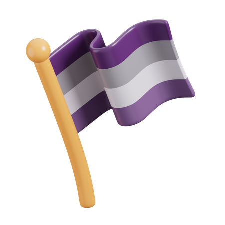 Asexual Flag  3D Icon