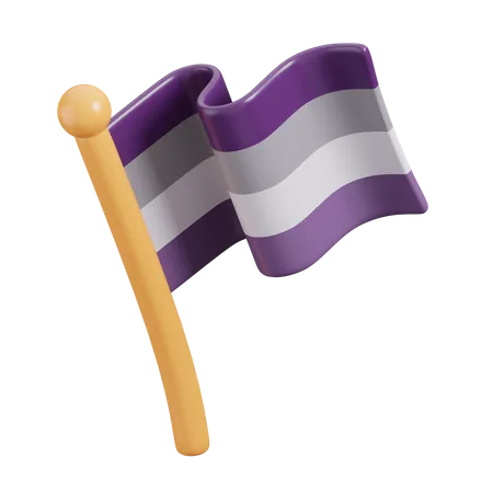 Asexual Flag  3D Icon