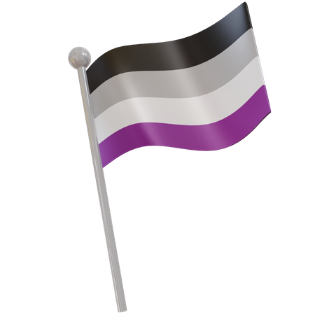 Asexual Flag 3D Illustration