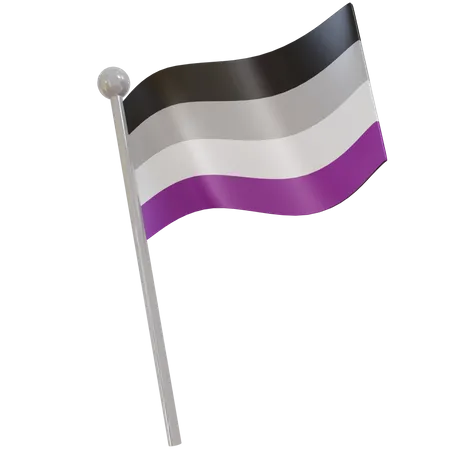Asexual Flag  3D Illustration