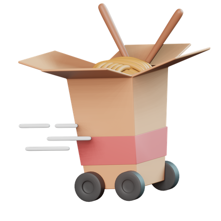 Asian Food Delivery  3D Icon