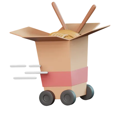 Asian Food Delivery  3D Icon