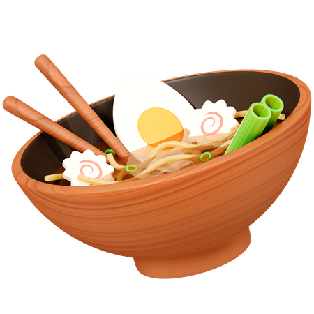 Asian miso soup ramen  3D Icon