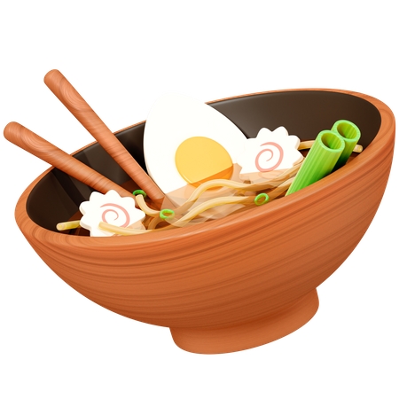 Asian miso soup ramen  3D Icon
