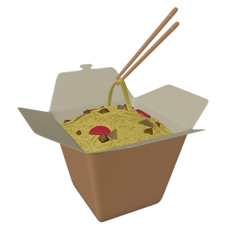 Asian Noodle Box  3D Icon