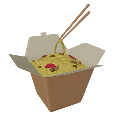 Asian Noodle Box  3D Icon
