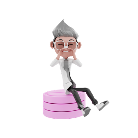 Doctor sentado en medicina  3D Illustration