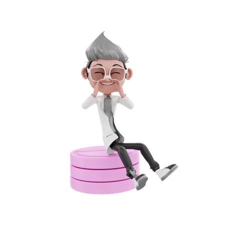 Doctor sentado en medicina  3D Illustration