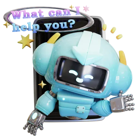 Chatbot asistente de inteligencia artificial  3D Icon