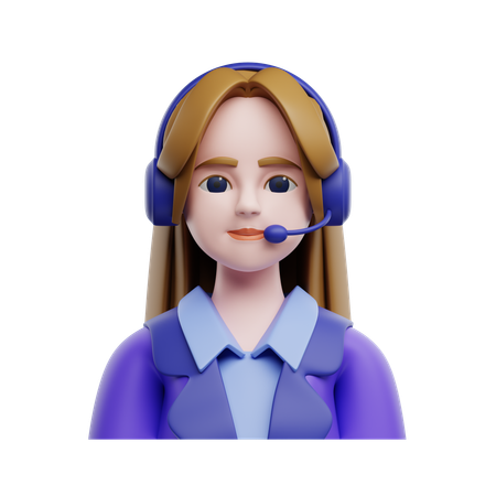 Asistente de servicio al cliente mujer  3D Icon